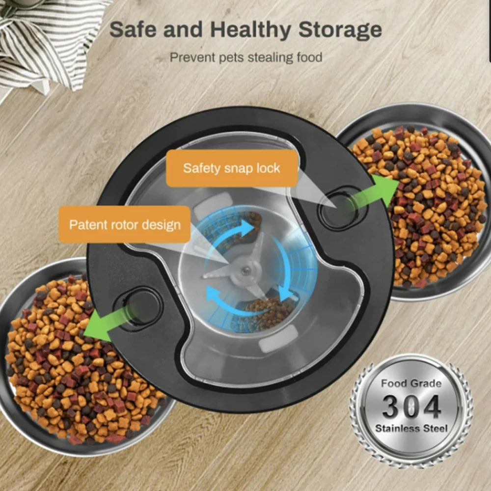 Dachshund Smart Feeder™ – 4.5L WiFi Automatic Food Dispenser with Dual Bowls
