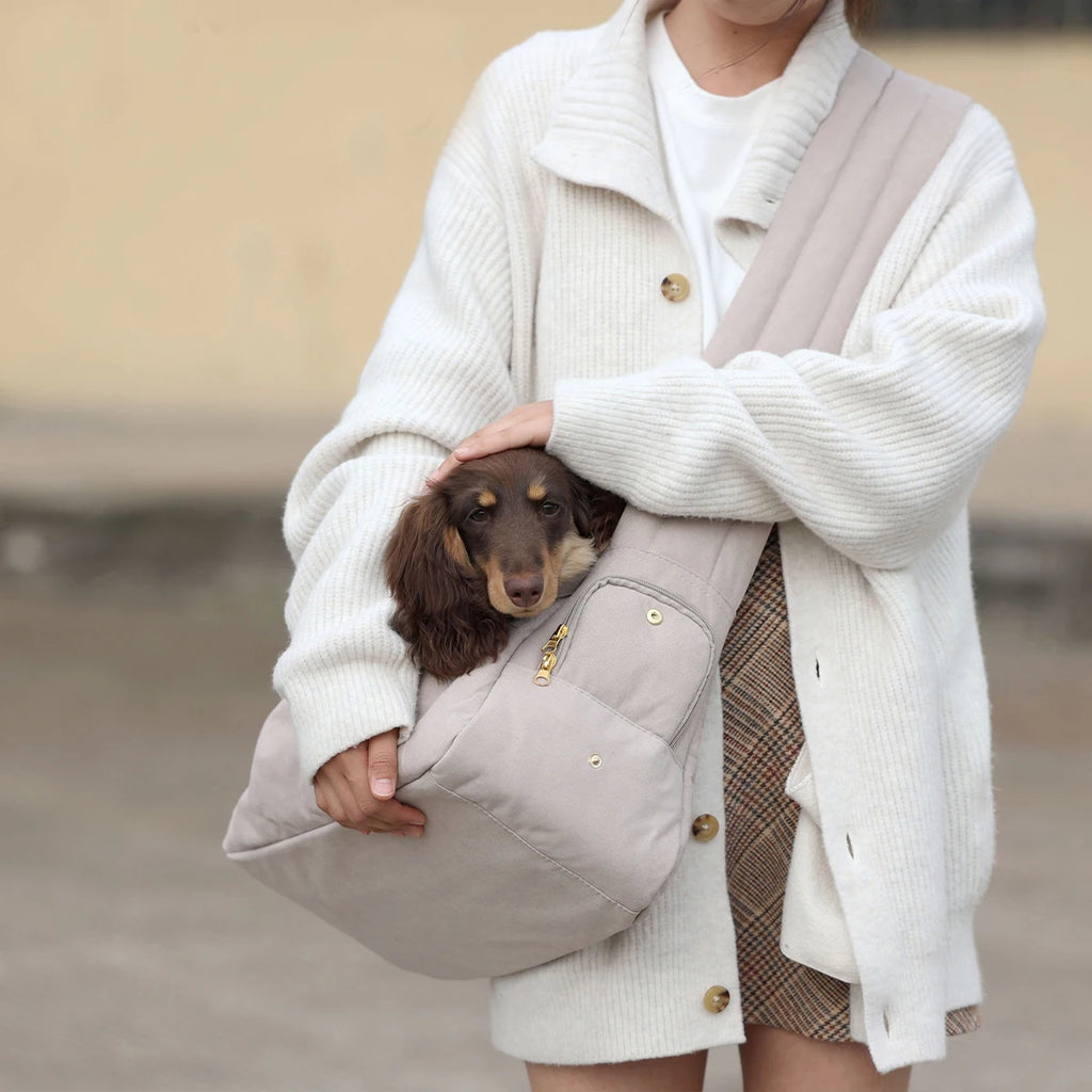 Premium Dachshund Shoulder Carrier Bag | Comfortable Travel Sling for Small Dogs
