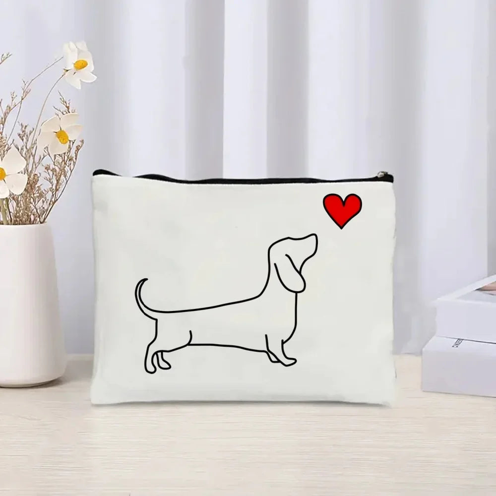 Dachshund Canvas Tote Bag Set – Large Capacity Shoulder Bags for Dog Lovers