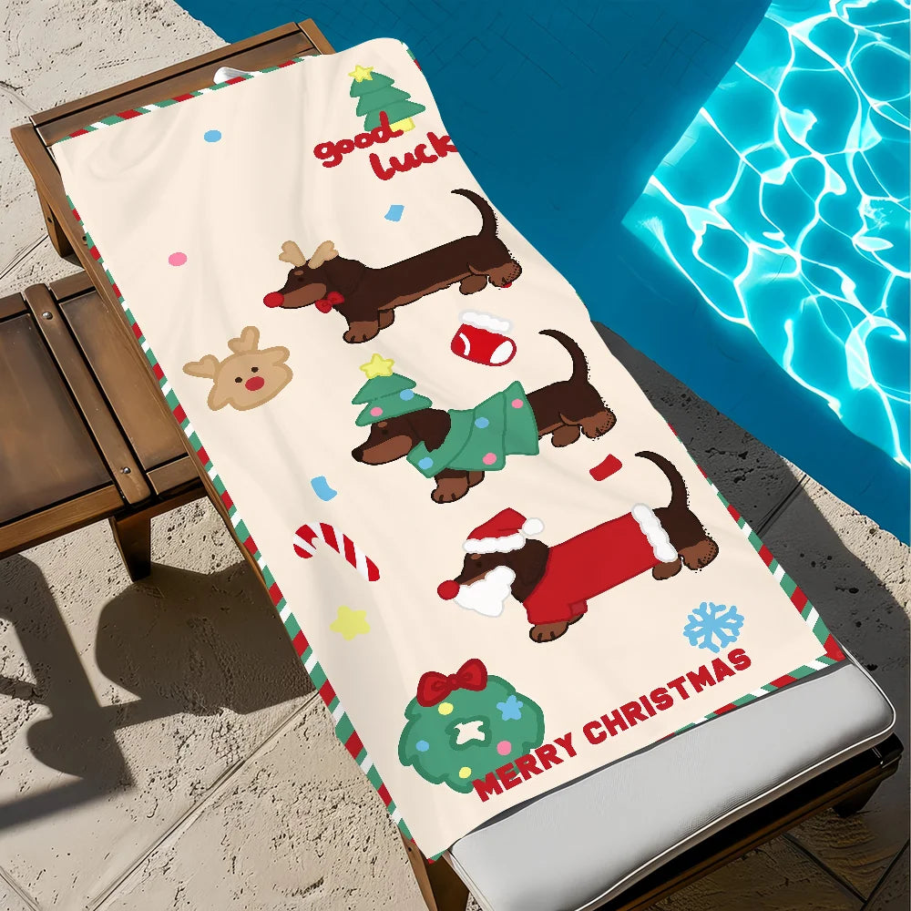 Cute Dachshund Beach Towel – Soft Quick-Dry Pool, Travel & Summer Towel for Dachshund Lovers