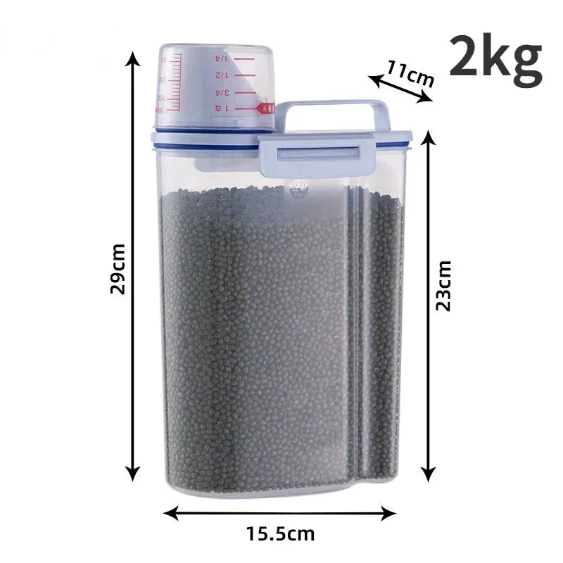 Airtight Dog Food Storage Container for Dachshunds | Moisture-Proof Food Bin with Measuring Cup