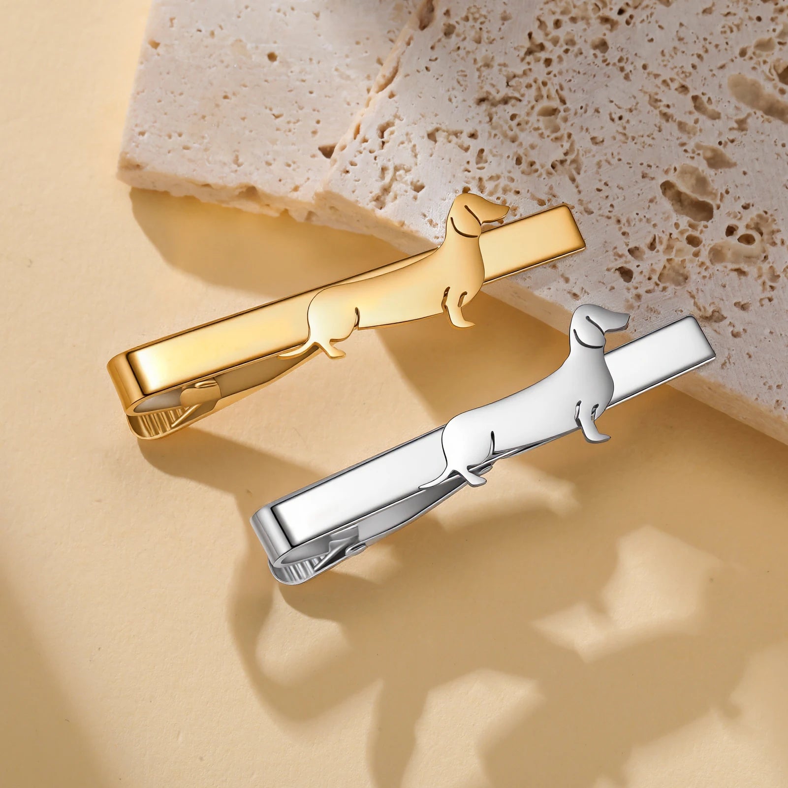 Dachshund Tie Clip™ | Elegant Stainless Steel Sausage Dog Tie Pin