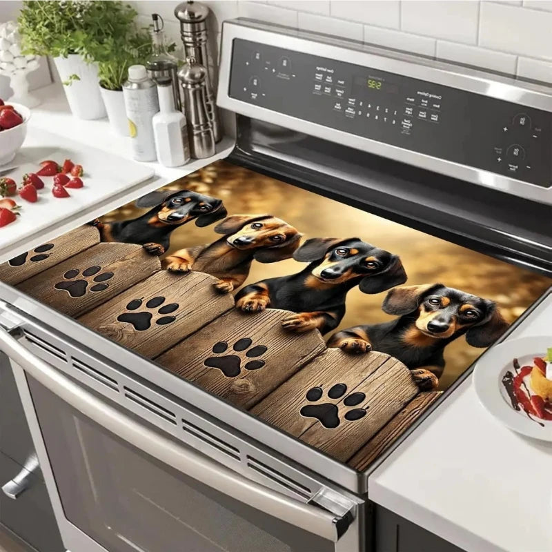 Dachshund Stove Cover Protector™ | Heat Resistant Glass Cooktop Mat