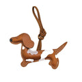 Dachshund Leather Keychain – Cute Sausage Dog Bag Charm & Key Ring