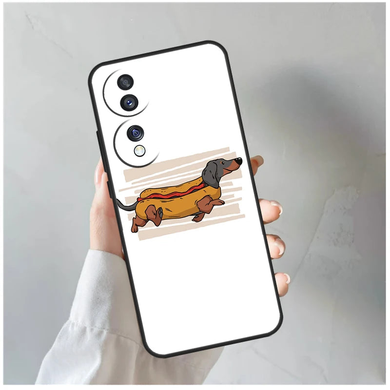 Dachshund Phone Case for Honor – Cute Sausage Dog Protective Cover for Honor Magic, X Series & Number Series
