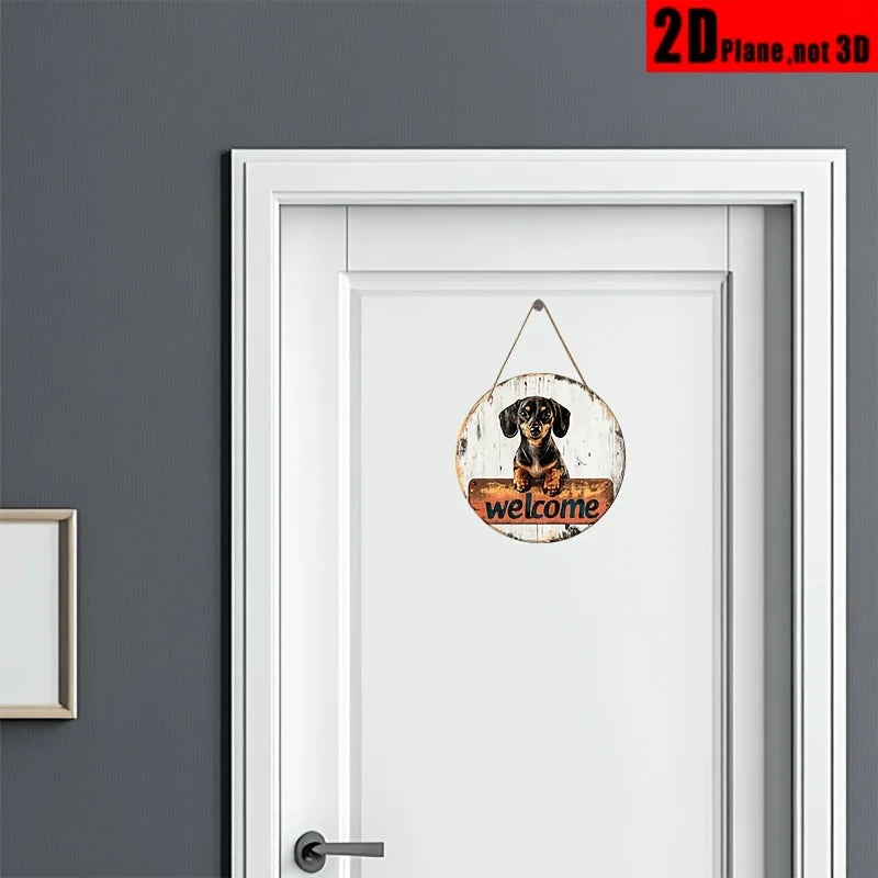 Dachshund Welcome Sign™ | Rustic Wooden Wall Decor for Dog Lovers