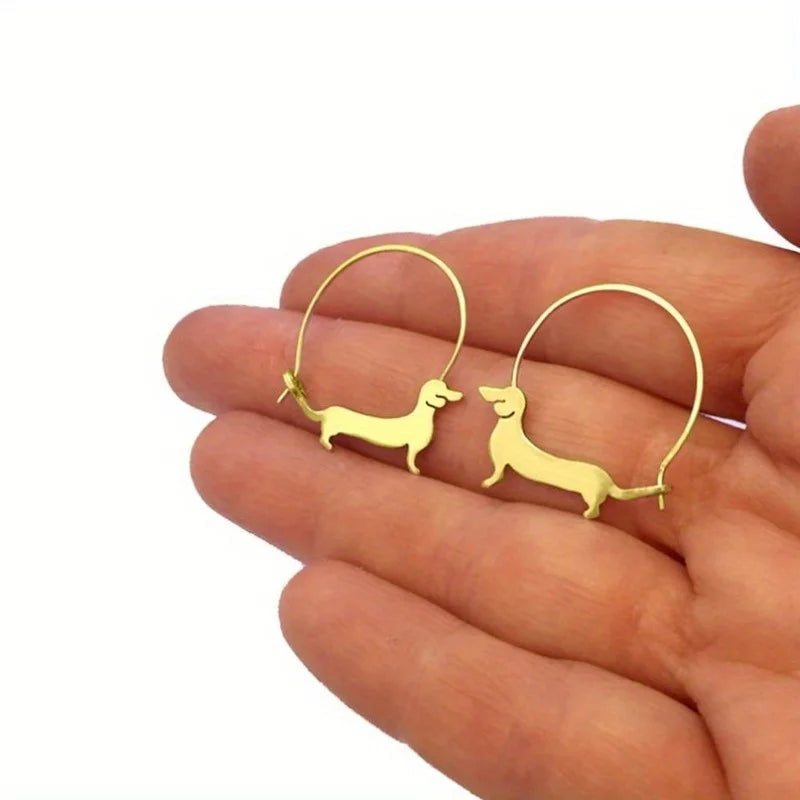 Golden Dachshund Hoop Earrings™ – Elegant Sausage Dog Jewelry for Dachshund Lovers