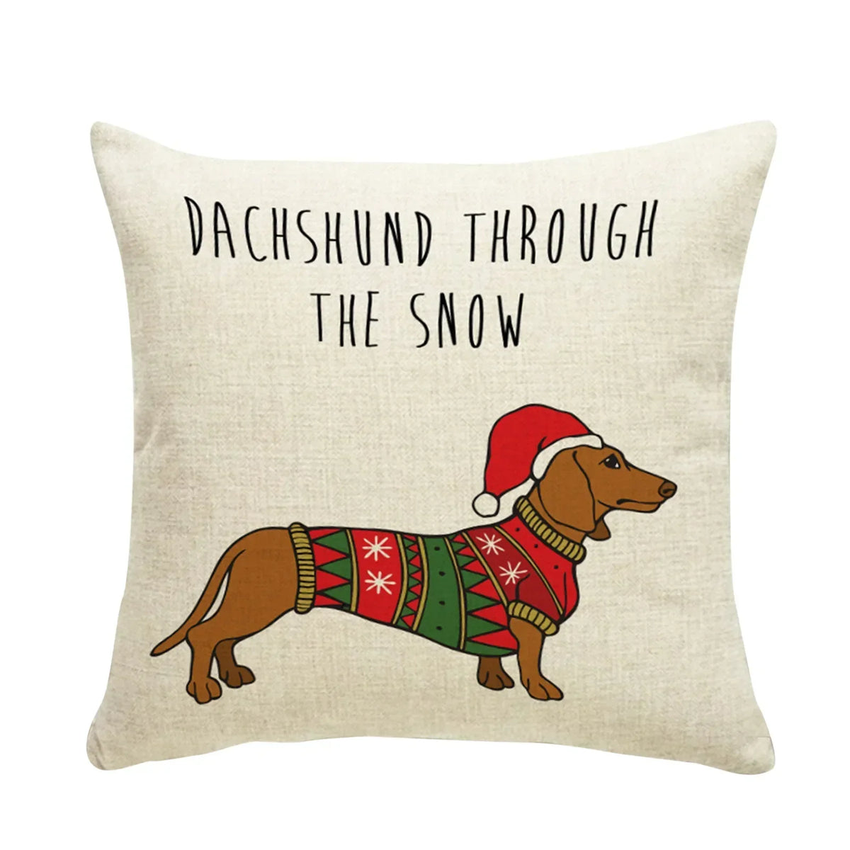 Creative Cute Dog Pillowcase Decorative Animal Cushion Cover Cartoon Dachshund Throw Pillow Cover 45cmx45cm For Car Sofa Home