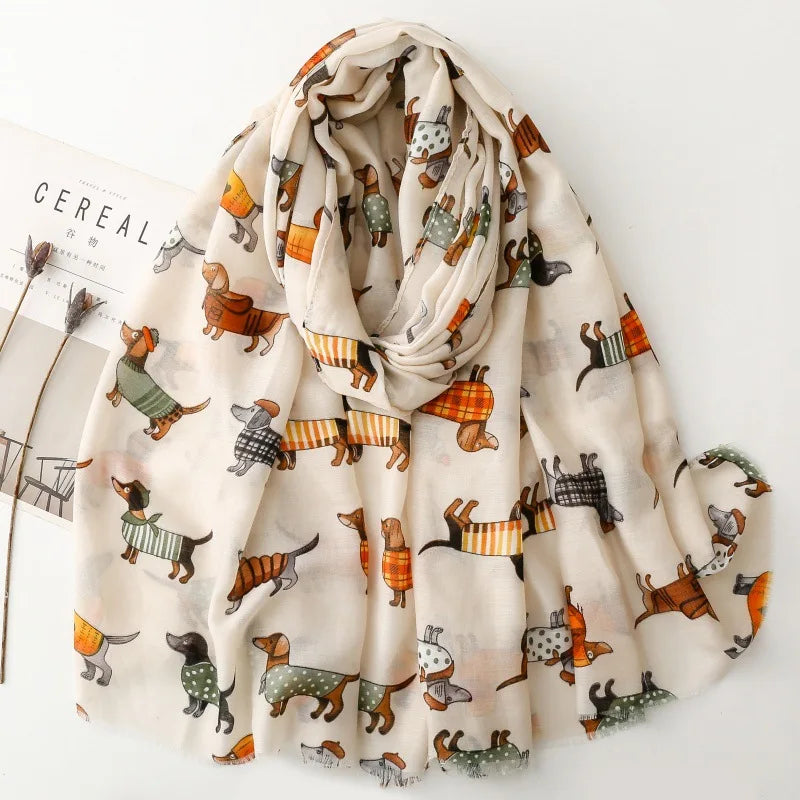Dachshund Elegance Scarf™ – Luxury Sausage Dog Shawl for Stylish Dachshund Lovers