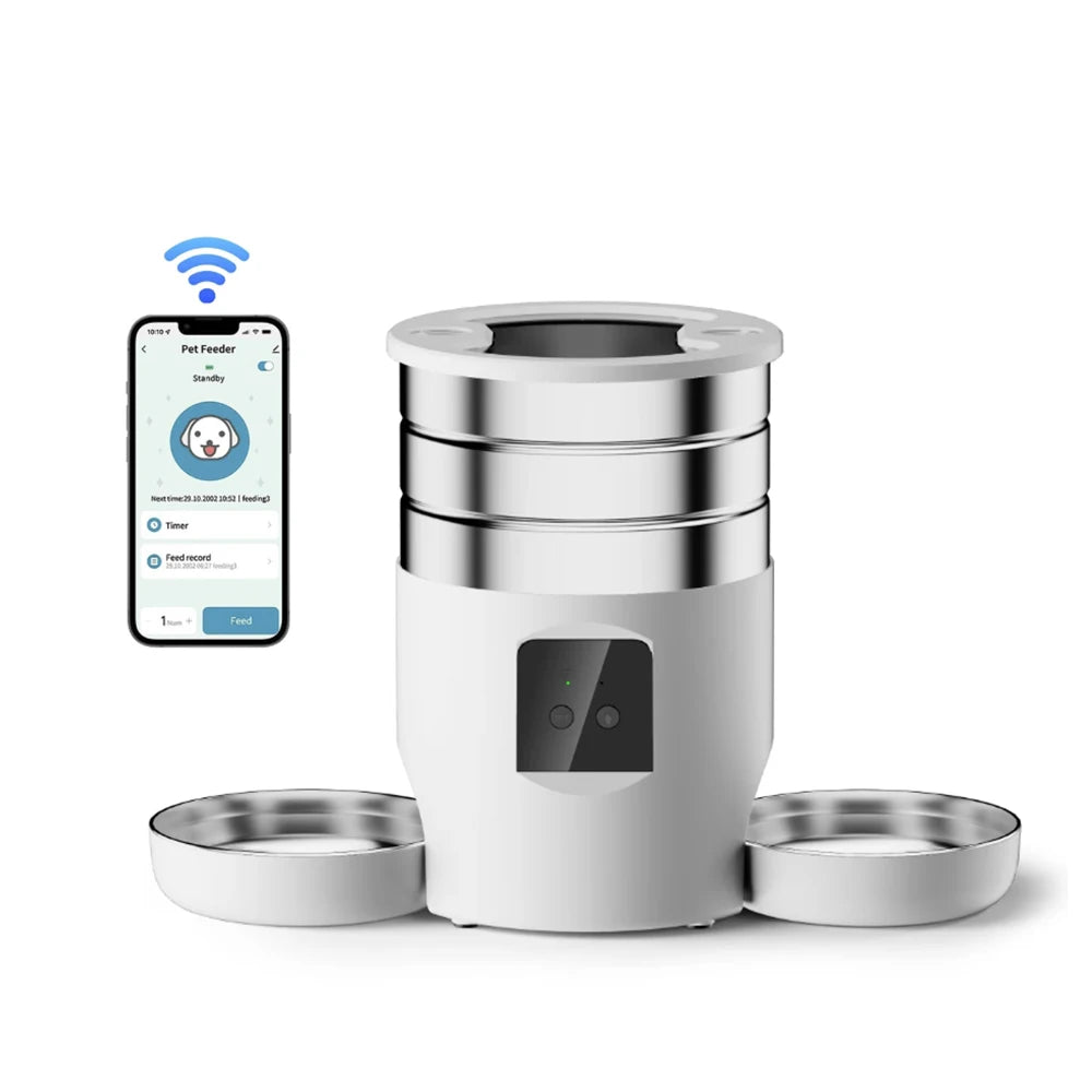 Dachshund Smart Feeder™ – 4.5L WiFi Automatic Food Dispenser with Dual Bowls