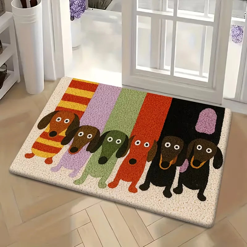 Colorful Dachshund Welcome Doormat | Cute Non-Slip Entrance Rug for Dog Lovers