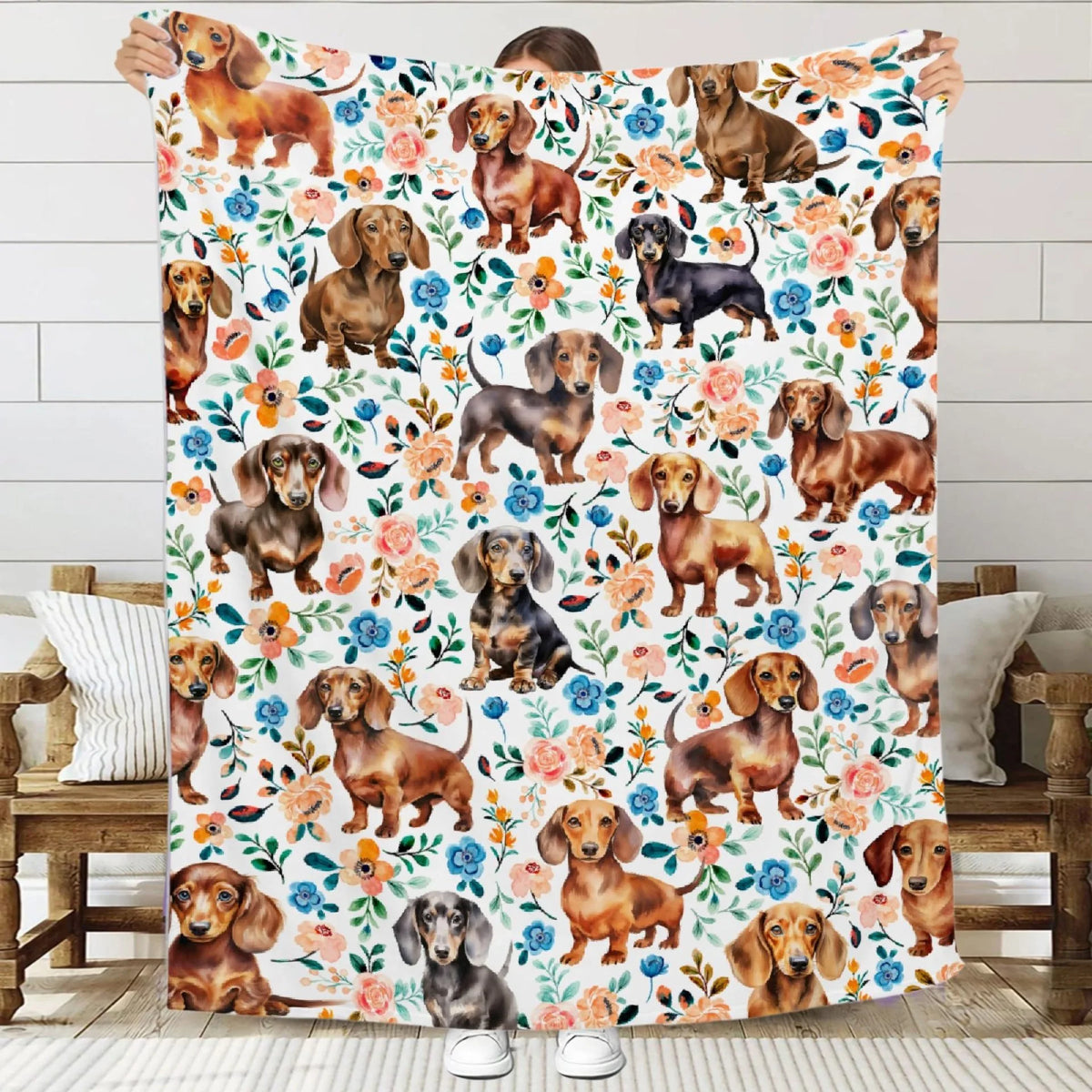 Dachshund Cuddle Blanket™ – Ultra-Soft Flannel Throw for Sausage Dog Lovers