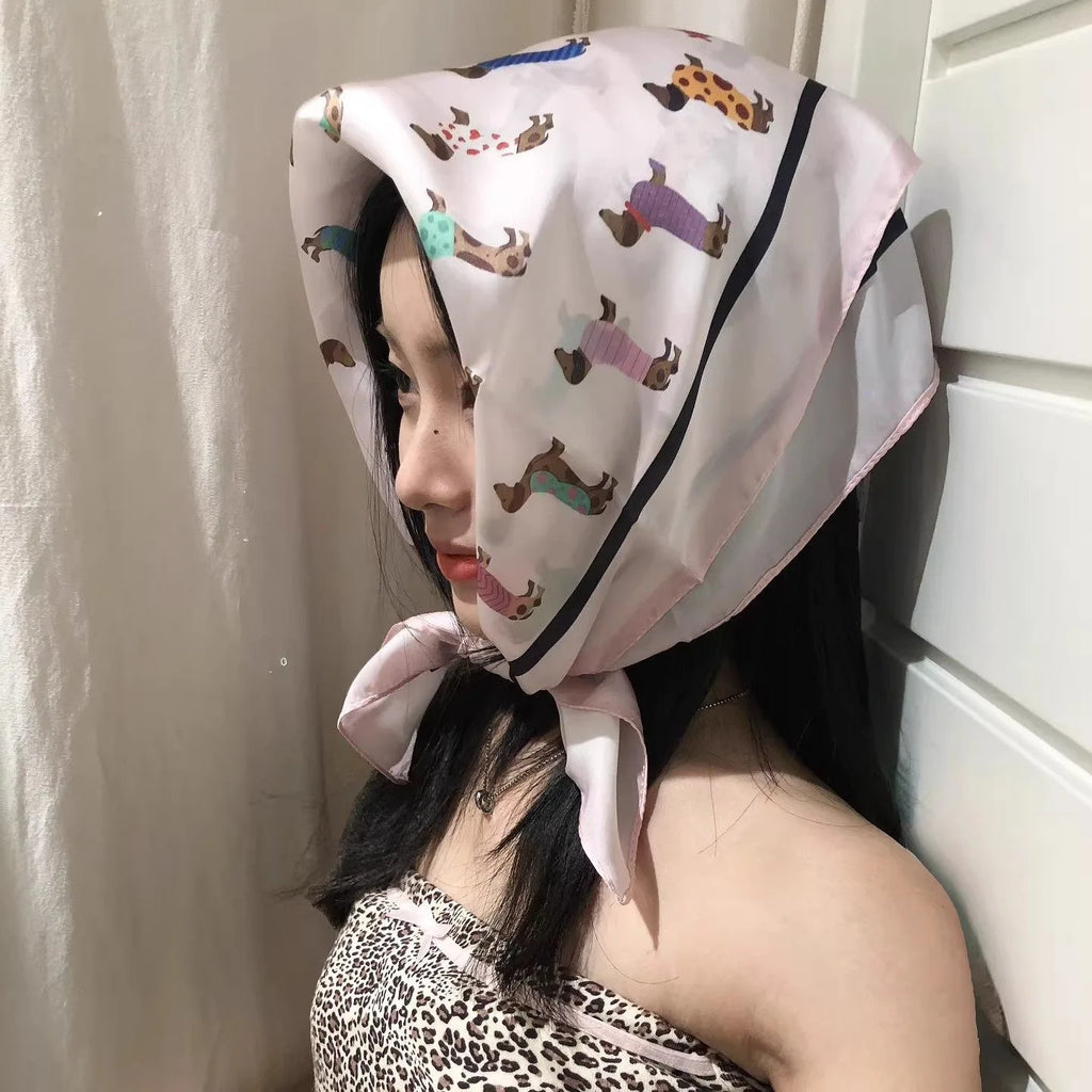 Doxie Chic™ Scarf | Elegant Dachshund Silk Scarf for Doxie Lovers