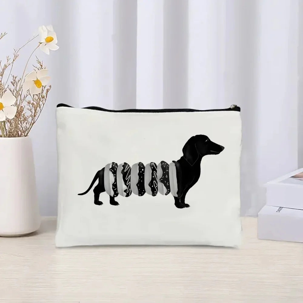 Dachshund Canvas Tote Bag Set – Large Capacity Shoulder Bags for Dog Lovers