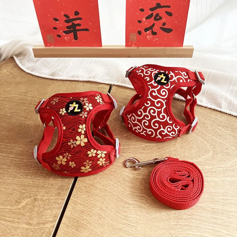 Dachshund Sakura Harness Set™ | Elegant Japanese-Inspired Comfort & Style