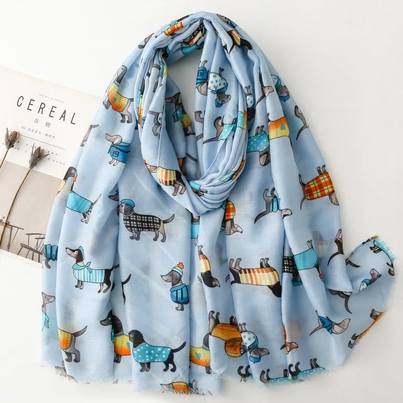 Dachshund Elegance Scarf™ – Luxury Sausage Dog Shawl for Stylish Dachshund Lovers