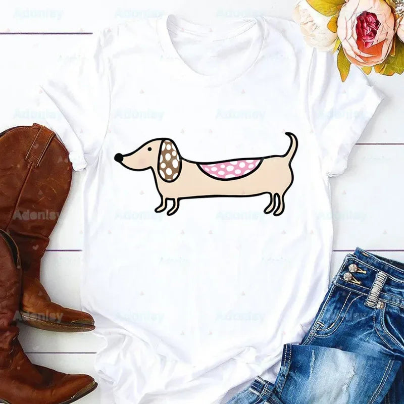 Funny Dachshund Graphic T-Shirt for Women | Soft Casual Tee for Dachshund Lovers
