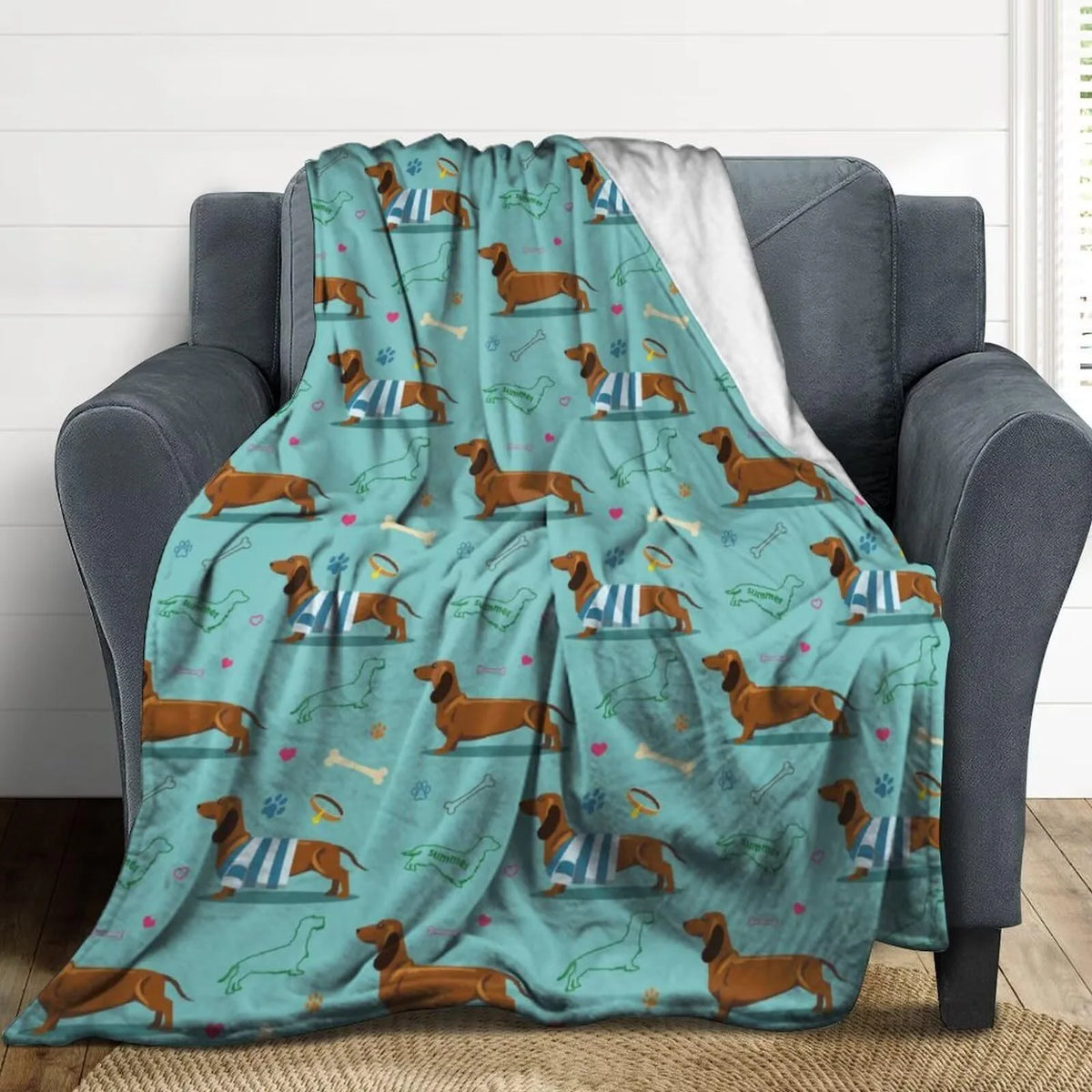 Dachshund Cuddle Blanket™ – Ultra-Soft Flannel Throw for Sausage Dog Lovers