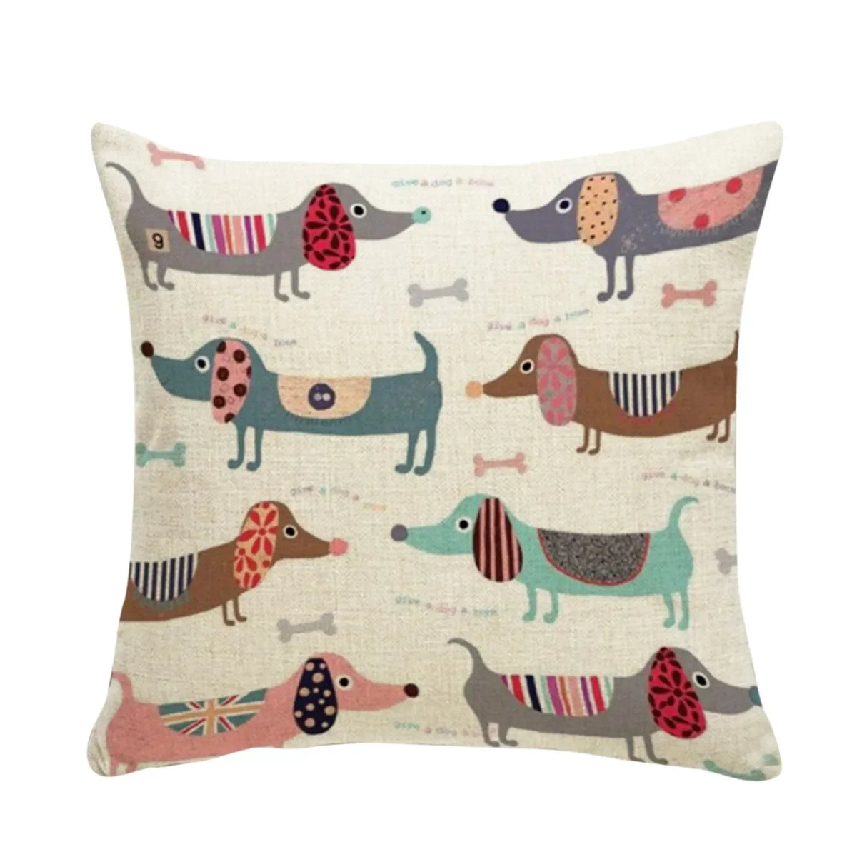 Creative Cute Dog Pillowcase Decorative Animal Cushion Cover Cartoon Dachshund Throw Pillow Cover 45cmx45cm For Car Sofa Home