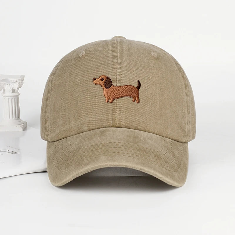 Vintage Dachshund Embroidered Cap – Premium Adjustable Dad Hat for True Dachshund Lovers