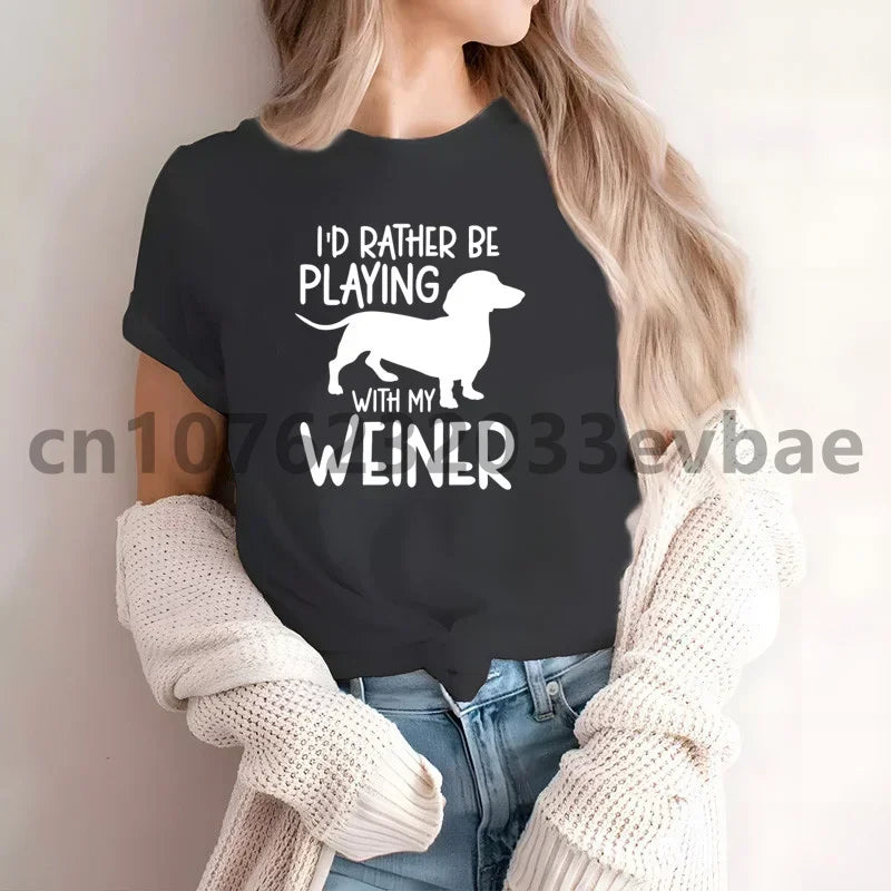 Cute Dachshund Graphic T-Shirt for Women | Soft Casual Tee for Sausage Dog Lovers