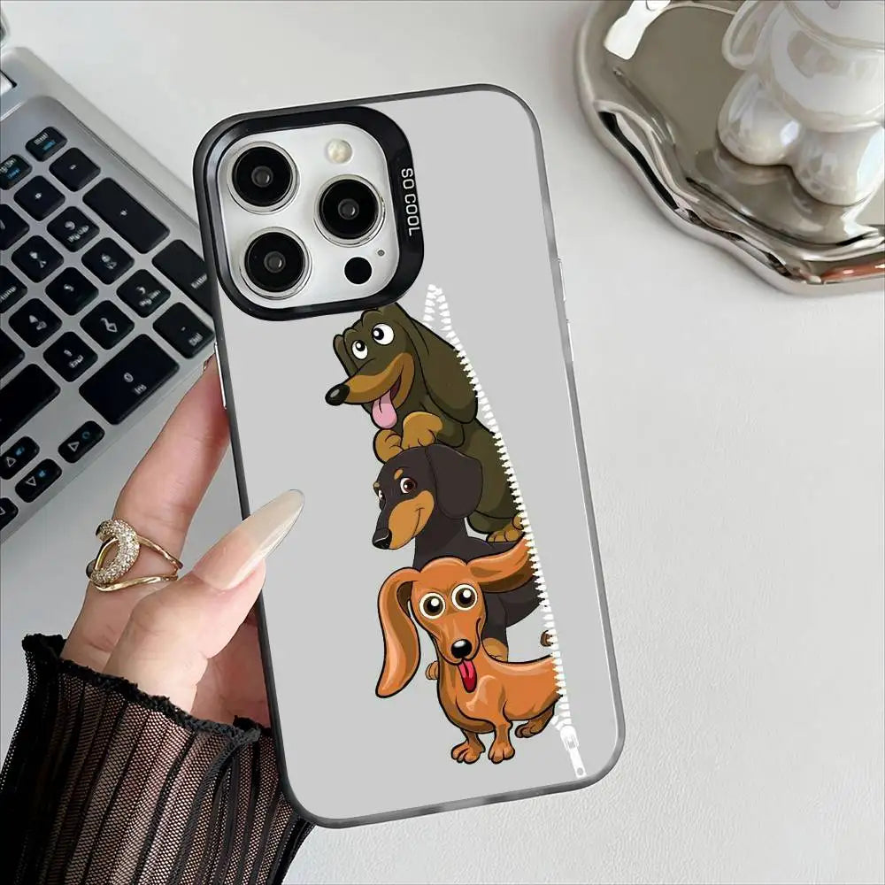 Dachshund Premium iPhone Case – Shockproof Protection with Metal Buttons & Full Coverage
