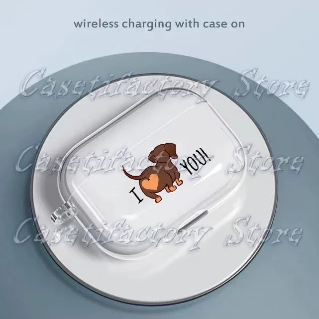 Cute Dachshund AirPods Case – Shockproof TPU Protective Cover for AirPods 1, 2, 3, 4, Pro & Pro 2