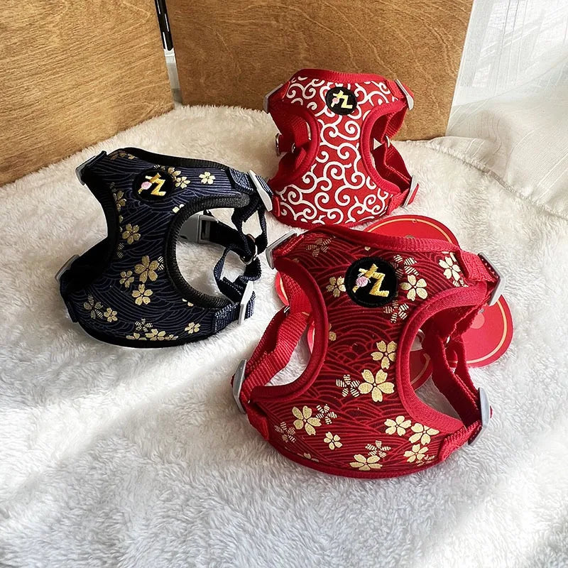 Dachshund Sakura Harness Set™ | Elegant Japanese-Inspired Comfort & Style