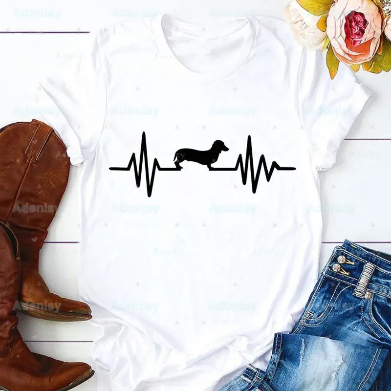 Funny Dachshund Graphic T-Shirt for Women | Soft Casual Tee for Dachshund Lovers