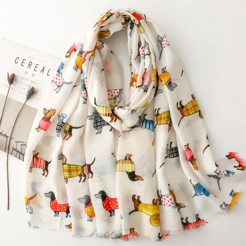 Dachshund Elegance Scarf™ – Luxury Sausage Dog Shawl for Stylish Dachshund Lovers