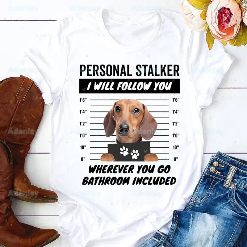 Funny Dachshund Graphic T-Shirt for Women | Soft Casual Tee for Dachshund Lovers