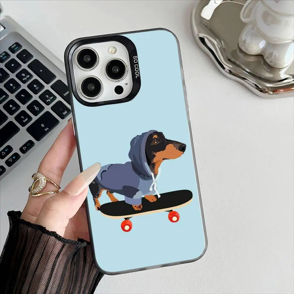 Dachshund Premium iPhone Case – Shockproof Protection with Metal Buttons & Full Coverage