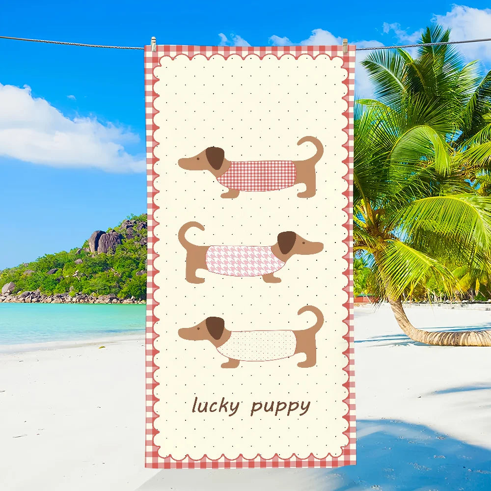 Cute Dachshund Beach Towel – Soft Quick-Dry Pool, Travel & Summer Towel for Dachshund Lovers