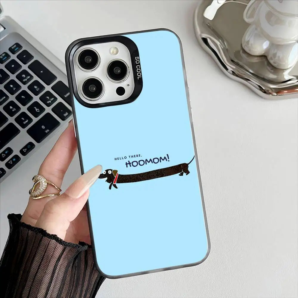 Dachshund Premium iPhone Case – Shockproof Protection with Metal Buttons & Full Coverage